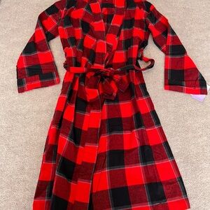 Stars Above Red and Black Plaid Robe